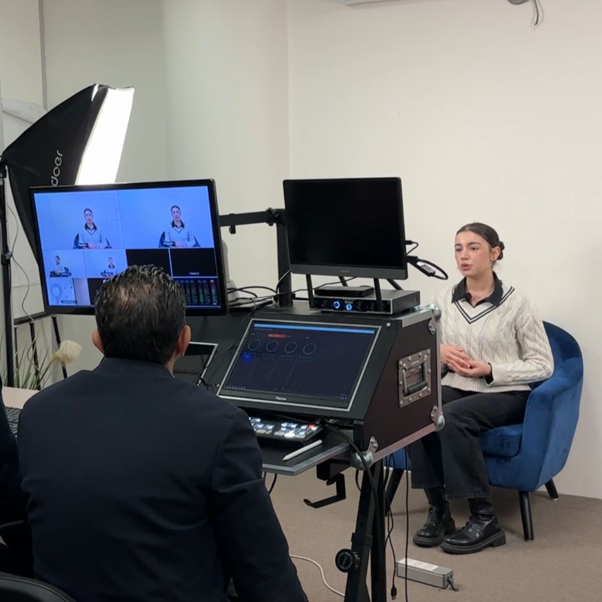 Enregistrement de CV vidéo en studio